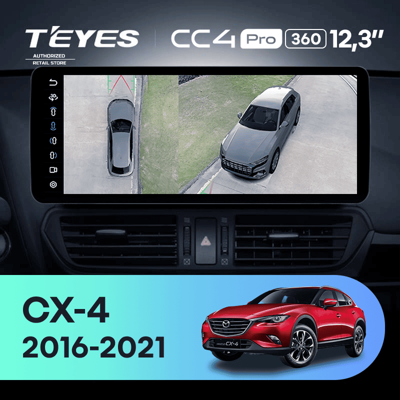 Штатная магнитола Teyes CC4 Pro 12.3" 360 8/128 Mazda CX-4 (2016-2021) Тип-B