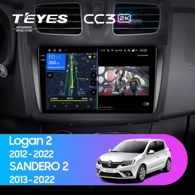 Штатная магнитола Teyes CC3 2K 360 6/128 Renault Logan 2 (2012-2022) F1