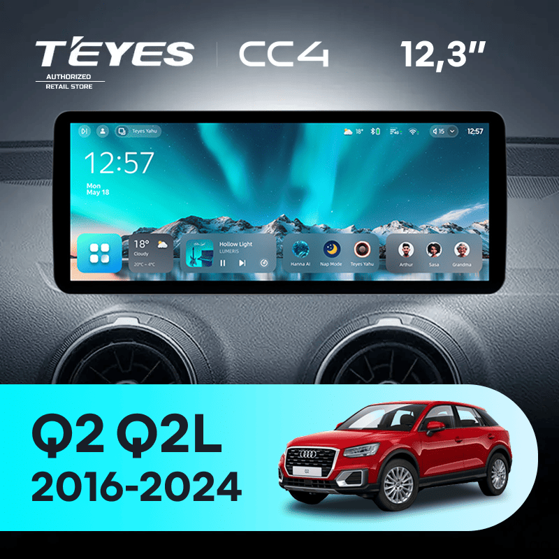 Штатная магнитола Teyes CC4 12.3" 6/64 Audi Q2 Q2L GA (2016-2024)