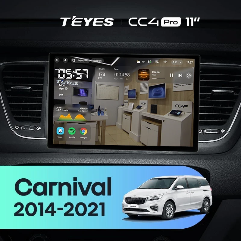 Штатная магнитола Teyes CC4 Pro 8/128 Kia Carnival 3 YP (2014-2021) F2 Тип-B (11")