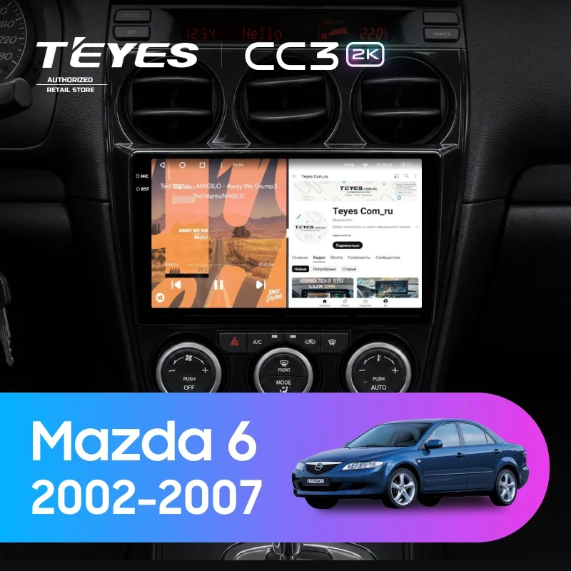 Штатная магнитола Teyes CC3 2K 4/32 Mazda 6 GG (2002-2007)