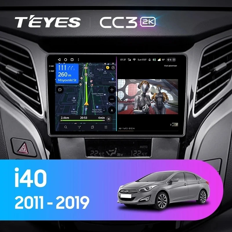 Штатная магнитола Teyes CC3 2K 6/128 Hyundai i40 (2011-2019)