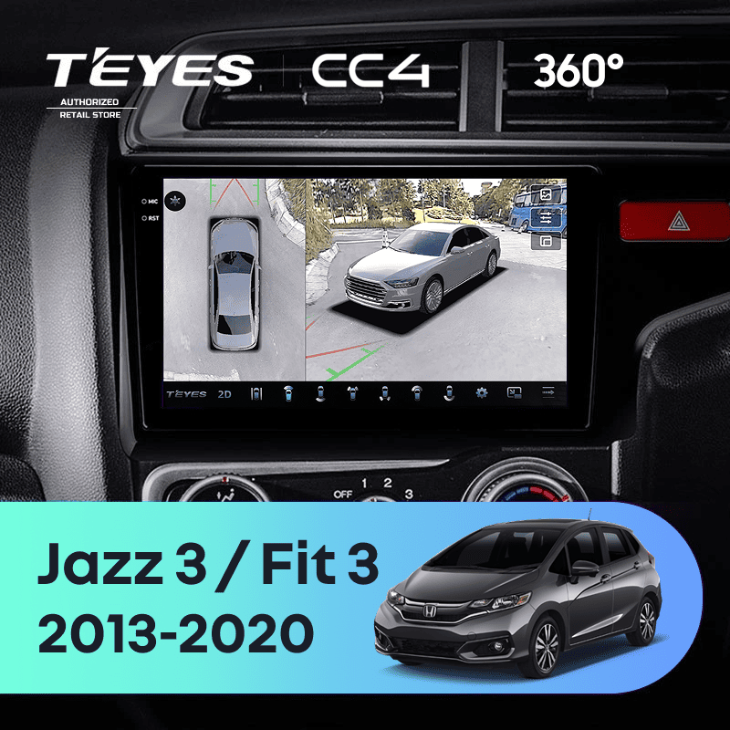 Штатная магнитола Teyes CC4 360 8/128 Honda Fit 3 GP GK (2013-2020) Тип-A Правый руль