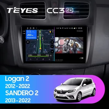 Штатная магнитола Teyes CC3 2K 360 6/128 Renault Sandero 2 (2013-2022) F1