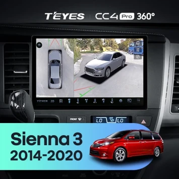 Штатная магнитола Teyes CC4 Pro 360 12/256 Toyota Sienna 3 XL30 (2014-2020) (13")