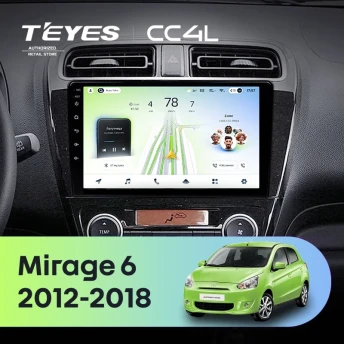 Штатная магнитола Teyes CC4L 6/64 Mitsubishi Mirage 6 (2012-2018)