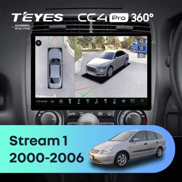 Штатная магнитола Teyes CC4 Pro 360 12/256 Honda Stream 1 (2000-2006) F1 (13")