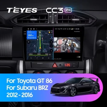 Штатная магнитола Teyes CC3 2K 4/64 Toyota GT 86 (2012-2016) Правый руль