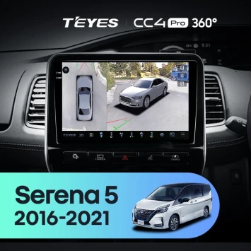Штатная магнитола Teyes CC4 Pro 360 8/128 Nissan Serena 5 V C27 (2016-2021) F1 правый руль