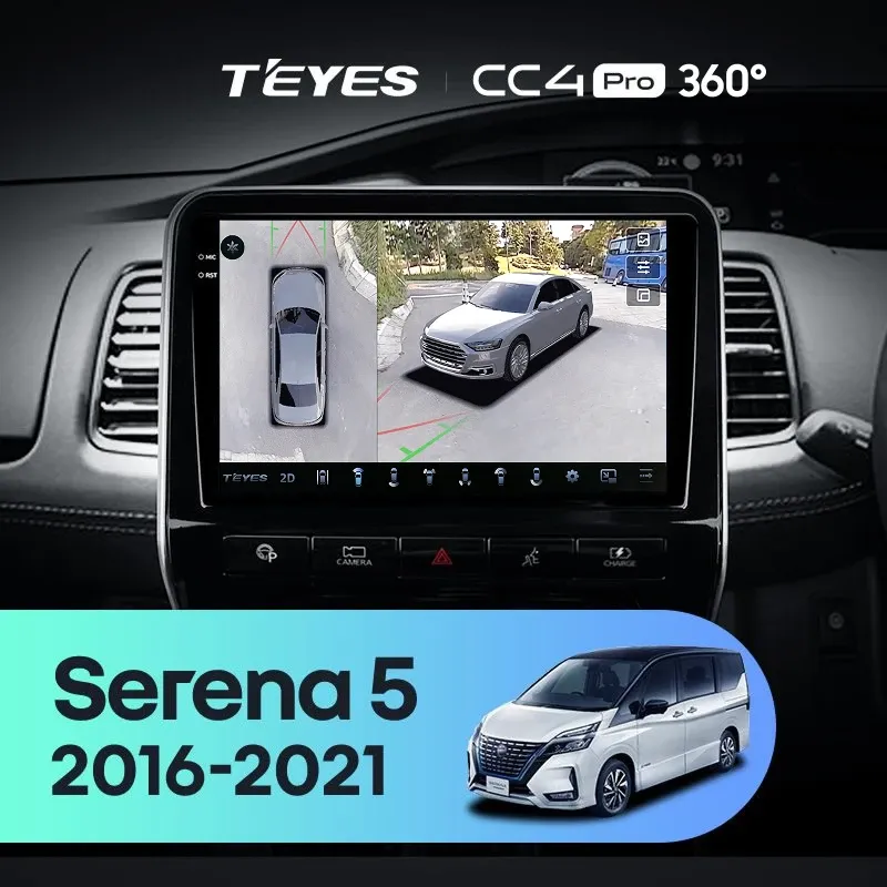Штатная магнитола Teyes CC4 Pro 360 8/128 Nissan Serena 5 V C27 (2016-2021) F1 правый руль