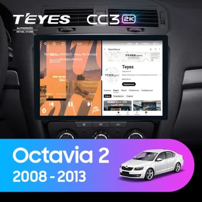 Штатная магнитола Teyes CC3 2K 4/32 Skoda Octavia 2 A5 (2008-2013) (11")
