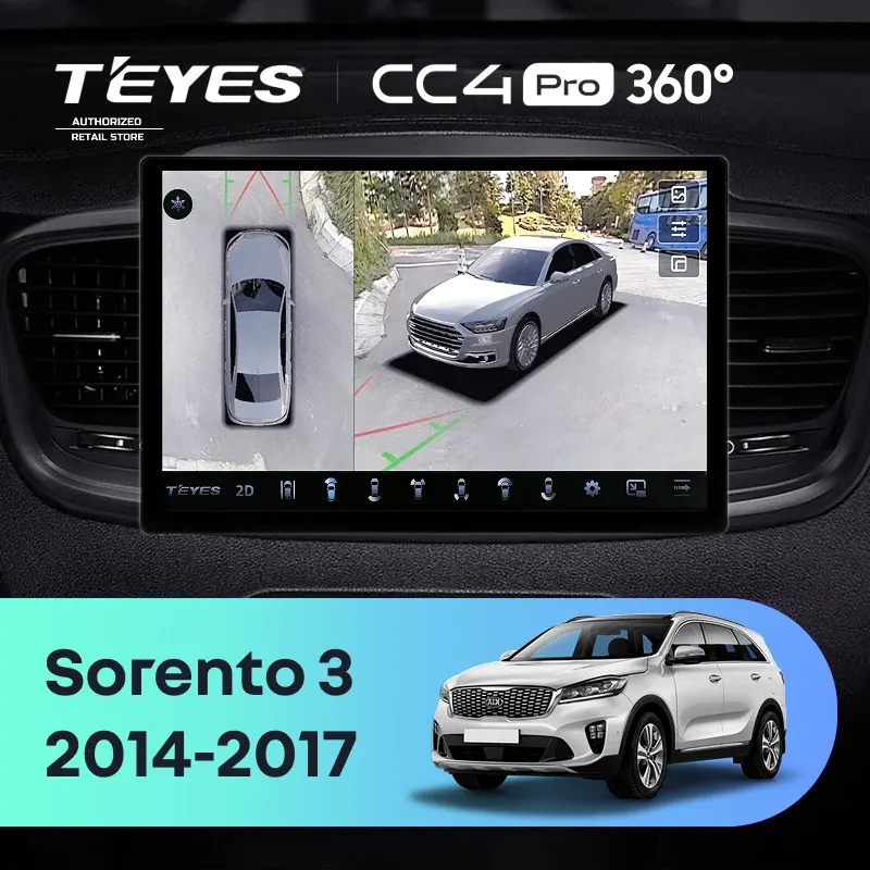 Штатная магнитола Teyes CC4 Pro 360 8/128 Kia Sorento 3 Prime (2014-2017) Тип-A (13")