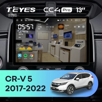 Штатная магнитола Teyes CC4 Pro 12/256 Honda CR-V 5 RT RW (2017-2022) (13")