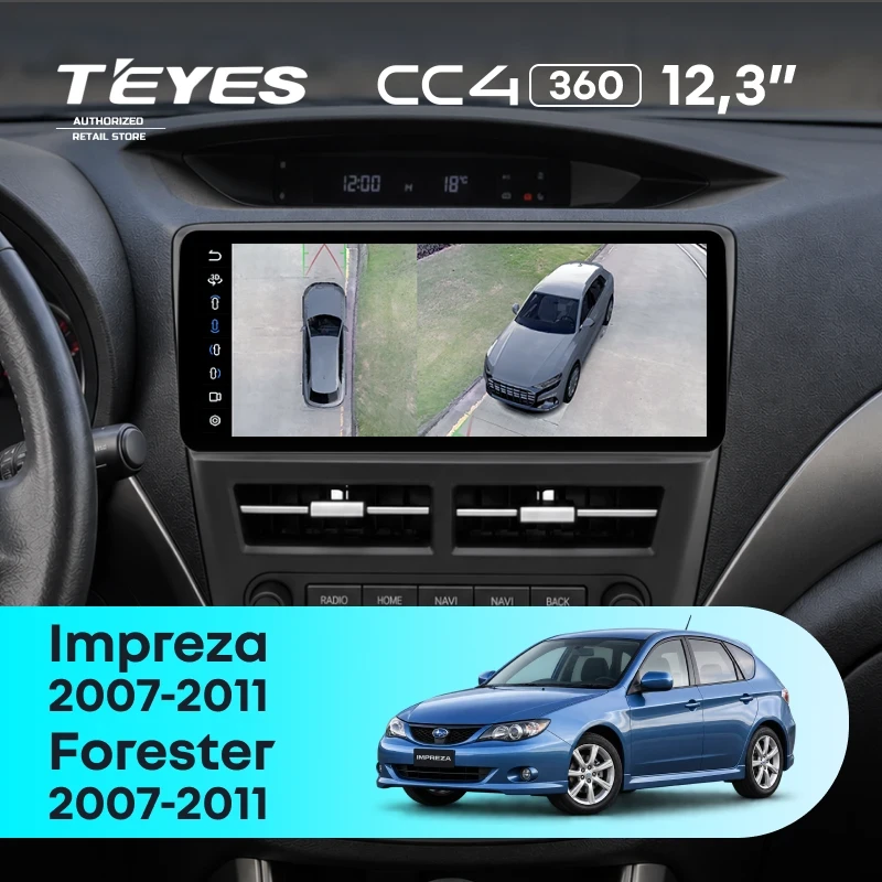Штатная магнитола Teyes CC4 12.3" 360 6/64 Subaru Impreza GH GE (2007-2011)