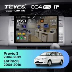 Штатная магнитола Teyes CC4 Pro 12/256 Toyota Previa XR50 3 (2006-2019) Правый руль (11")