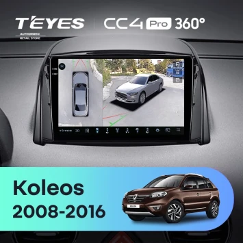 Штатная магнитола Teyes CC4 Pro 360 8/128 Renault Koleos (2008-2016)