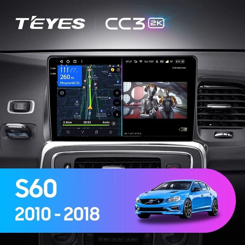 Штатная магнитола Teyes CC3 2K 4/32 Volvo S60 Y20 (2010-2018)
