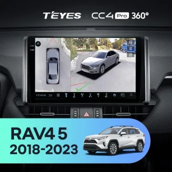 Штатная магнитола Teyes CC4 Pro 360 8/128 Toyota RAV4 5 XA50 (2018-2023) F2 Тип-A