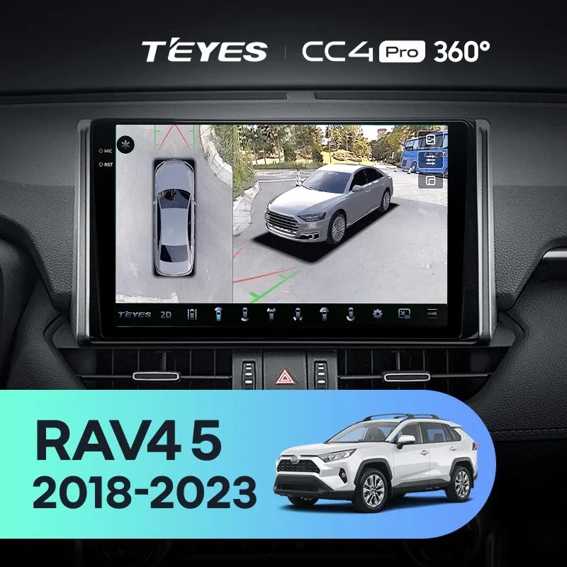 Штатная магнитола Teyes CC4 Pro 360 8/128 Toyota RAV4 5 XA50 (2018-2023) F2 Тип-A