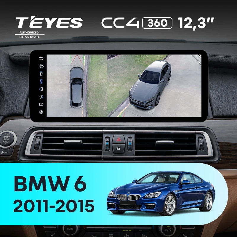 Штатная магнитола Teyes CC4 12.3" 360 8/128 BMW 6 (F06, F12, F13) (2011-2015) (NBT)