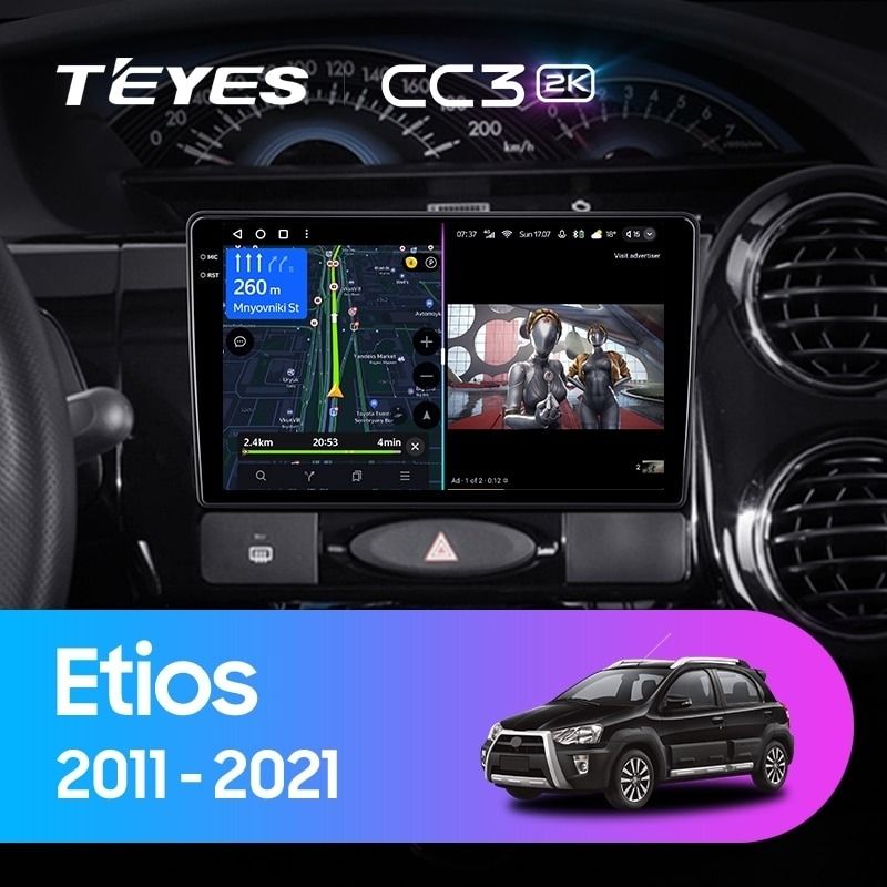 Штатная магнитола Teyes CC3 2K 360 6/128 Toyota Etios (2011-2021)