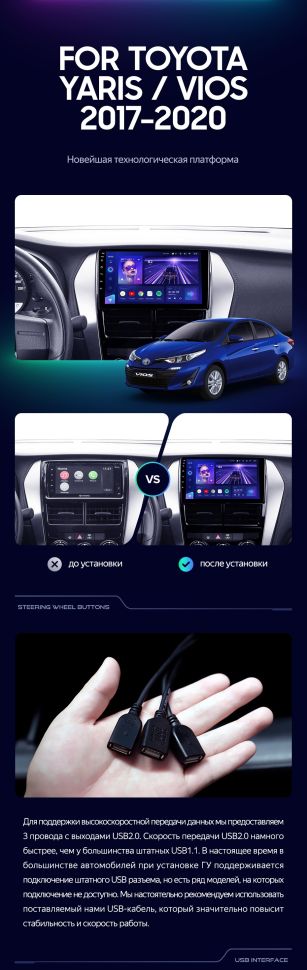 Штатная магнитола Teyes CC3 4/32 Toyota Yaris (2017-2020) F1