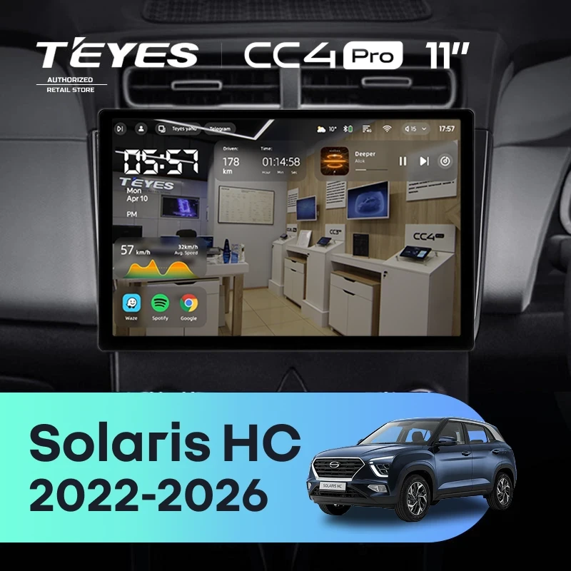 Штатная магнитола Teyes CC4 Pro 12/256 Solaris HC (2022-2026) (глянец) F2 (11")