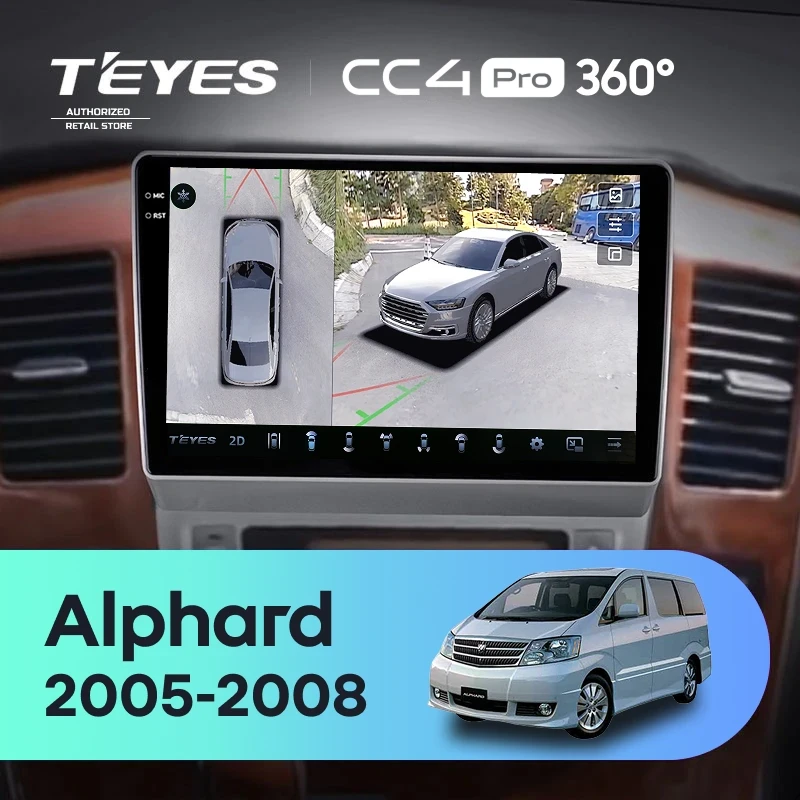 Штатная магнитола Teyes CC4 Pro 360 8/128 Toyota Alphard 1 H10 (2005-2008) F2