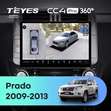 Штатная магнитола Teyes CC4 Pro 360 8/128 Toyota Land Cruiser Prado 150 (2009-2013) F1 Тип-AB (13")