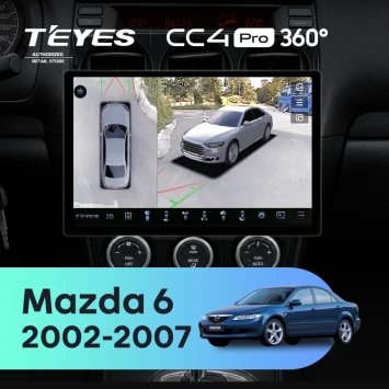 Штатная магнитола Teyes CC4 Pro 360 12/256 Mazda 6 GG (2002-2007) (13")