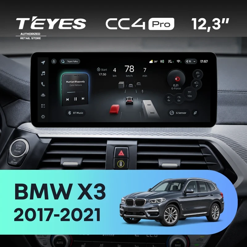 Штатная магнитола Teyes CC4 Pro 12.3" 8/128 BMW X3 (G01) (2017-2021) (NBT, EVO)