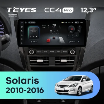 Штатная магнитола Teyes CC4 Pro 12.3" 8/128 Hyundai Solaris 1 (2010-2016) F2