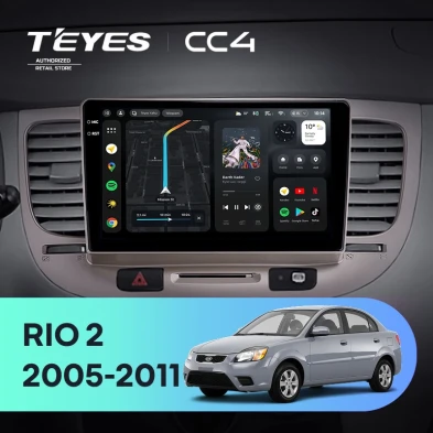 Штатная магнитола Teyes CC4 8/128 Kia Rio 2 (2005-2011) F1