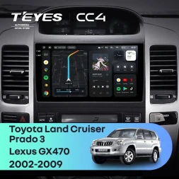 Штатная магнитола Teyes CC4 8/128 Toyota Land Cruiser Prado J120 (2002-2009) F1 Тип-A