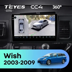 Штатная магнитола Teyes CC4 360 8/128 Toyota Wish (2003-2009) F2 Правый руль