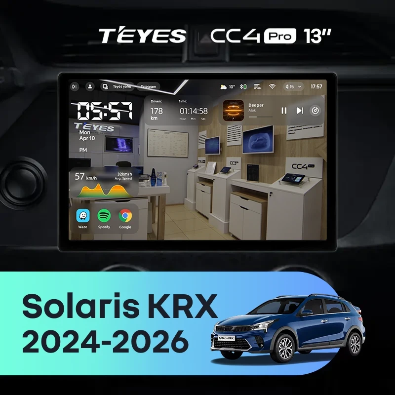 Штатная магнитола Teyes CC4 Pro 8/128 Solaris KRX (2024-2026) (13")