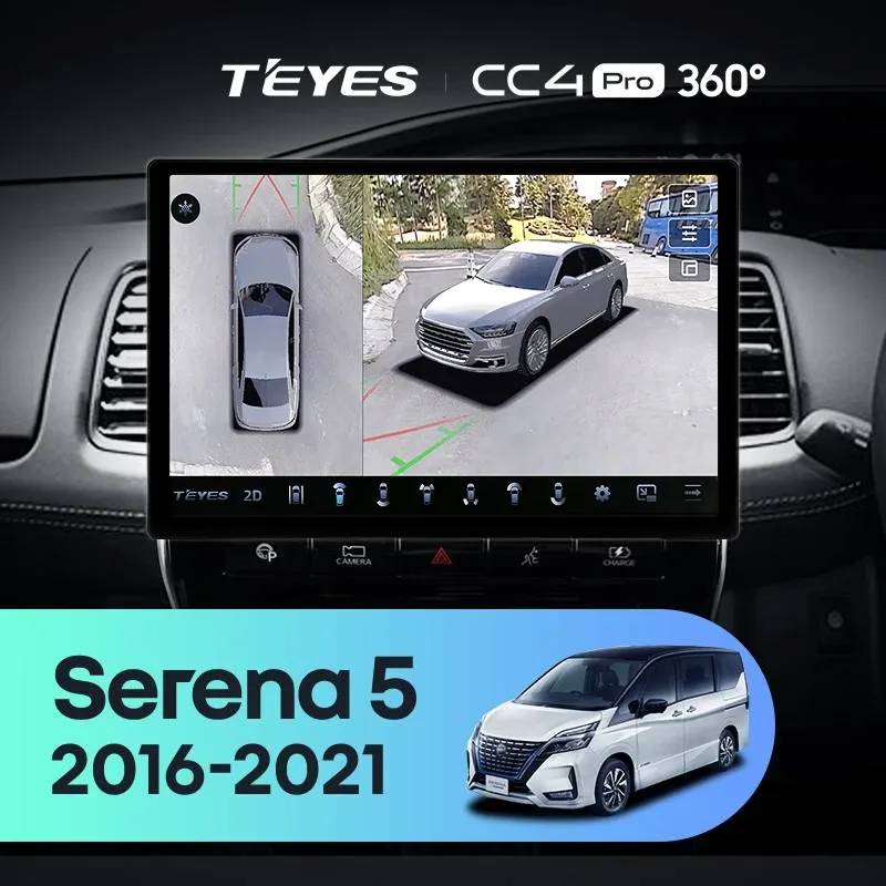 Штатная магнитола Teyes CC4 Pro 360 8/128 Nissan Serena 5 V C27 (2016-2021) F1 Правый руль (13")