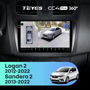 Штатная магнитола Teyes CC4 Pro 360 12/256 Renault Sandero 2 (2013-2022) F1