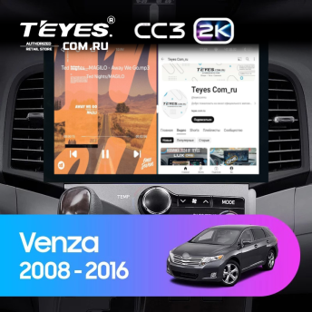 Штатная магнитола Teyes CC3 2K 4/32 Toyota Venza (2008-2016) (13")
