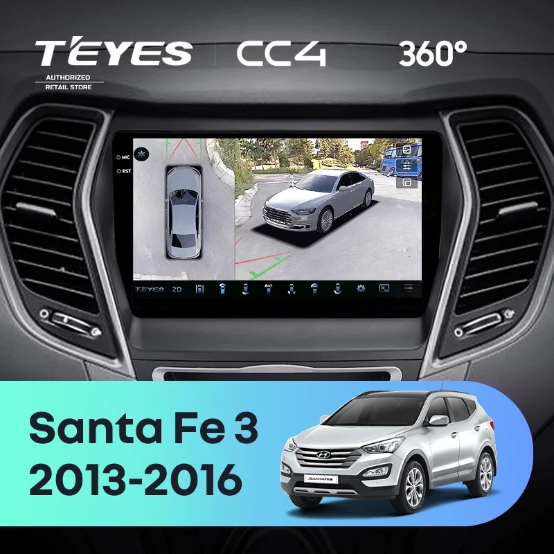Штатная магнитола Teyes CC4 360 6/64 Hyundai Santa Fe 3 (2013-2016) Тип-C
