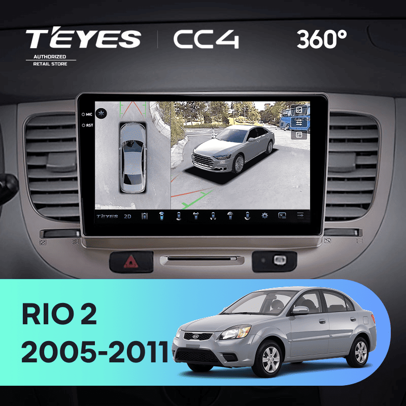 Штатная магнитола Teyes CC4 360 8/128 Kia Rio 2 (2005-2011) F1