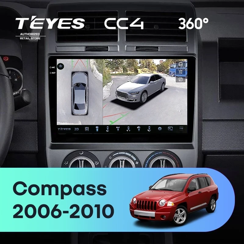 Штатная магнитола Teyes CC4 360 8/128 Jeep Compass 1 MK (2006-2010)