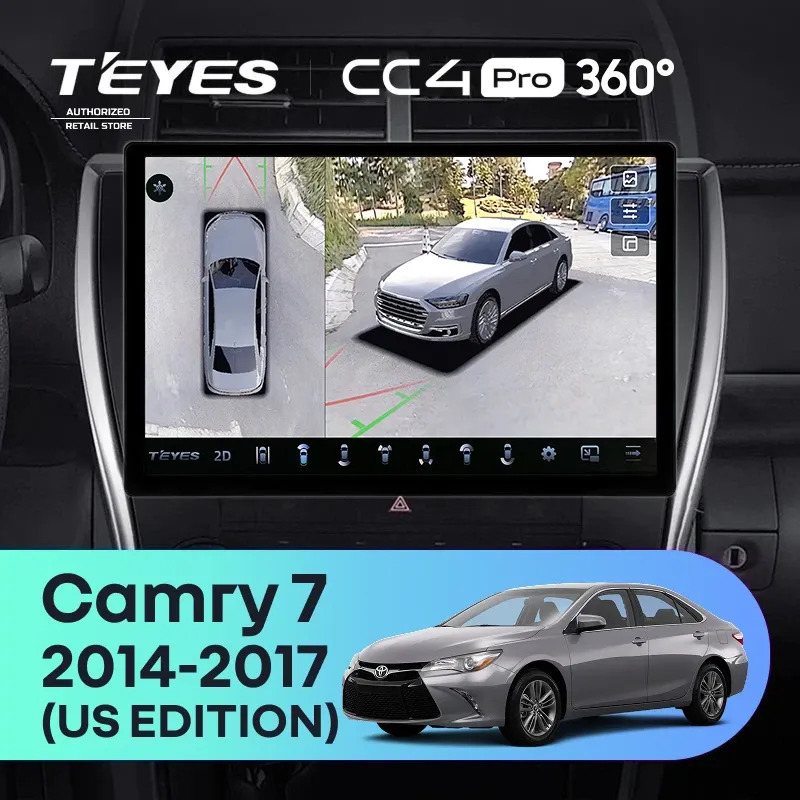 Штатная магнитола Teyes CC4 Pro 360 8/128 Toyota Camry 7 XV 50 55 (2014-2017) (North America) F5 (13")