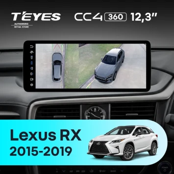 Штатная магнитола Teyes CC4 12.3" 360 6/64 Lexus RX200t RX270 RX300 RX350 RX350L RX450h AL20 IV (2015-2019) Правый руль