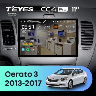 Штатная магнитола Teyes CC4 Pro 8/128 Kia Cerato 3 YD (2013-2017) F1 Тип-AB (11")