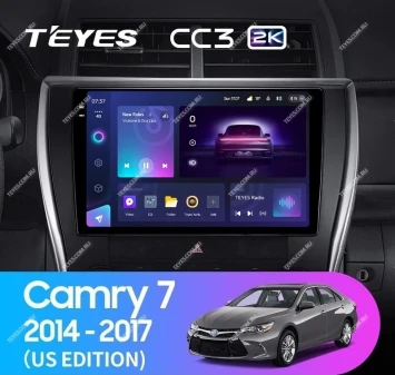 Штатная магнитола Teyes CC3 2K 6/128 Toyota Camry 7 XV 50 55 (2014-2017) (North America) F5