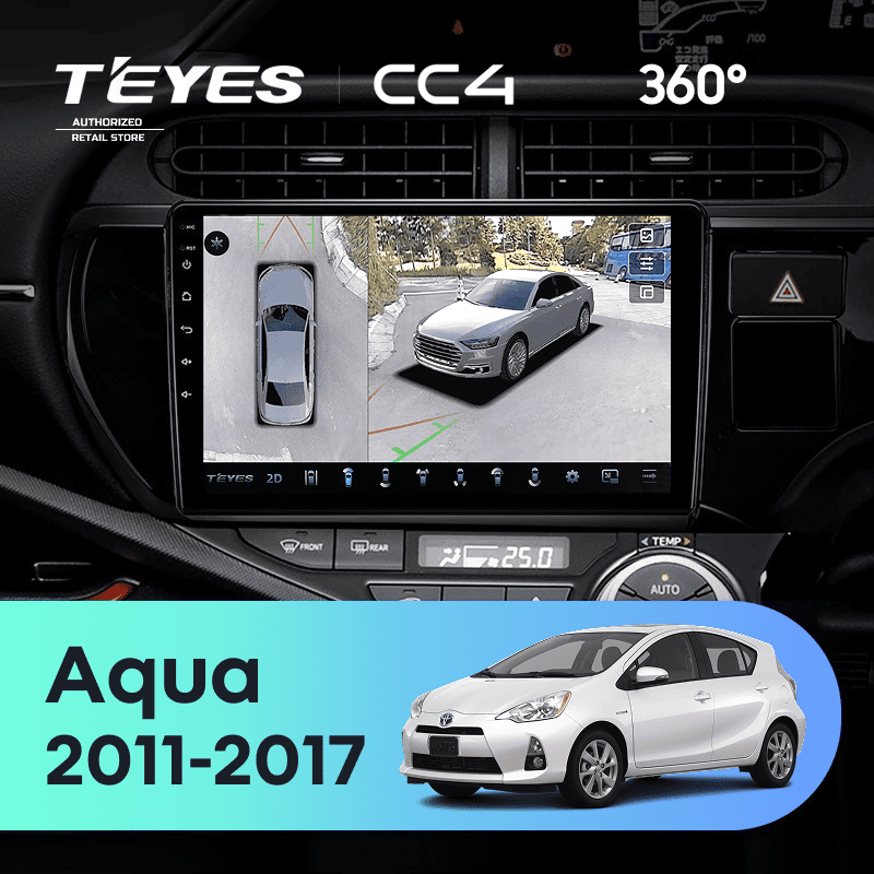 Штатная магнитола Teyes CC4 360 8/128 Toyota Aqua (2011-2017)