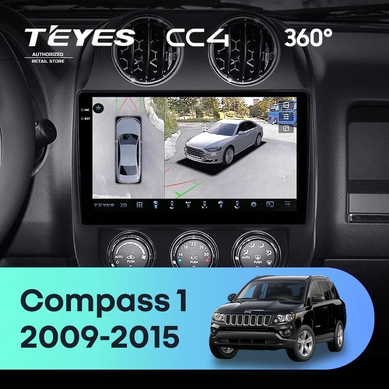 Штатная магнитола Teyes CC4 360 8/128 Jeep Compass 1 MK (2009-2015)