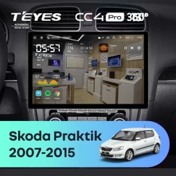 Штатная магнитола Teyes CC4 Pro 12/256 Skoda Praktik (2007-2015) (13")