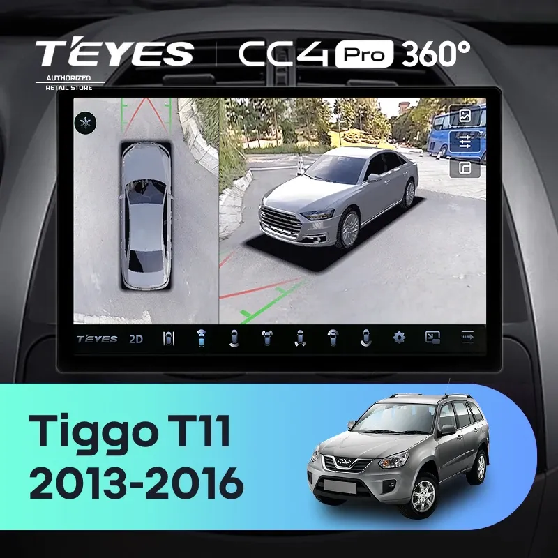 Штатная магнитола Teyes CC4 Pro 360 12/256 Chery Tiggo T11 FL (2013-2016) (13")